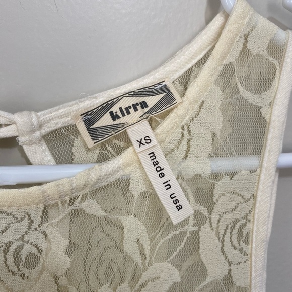 Kirra Cream peplum top with lace XSmall - Picture 3 of 6